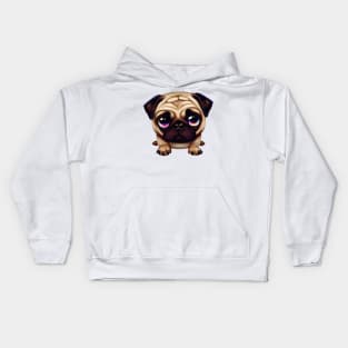 Charming Pug Portrait Kids Hoodie